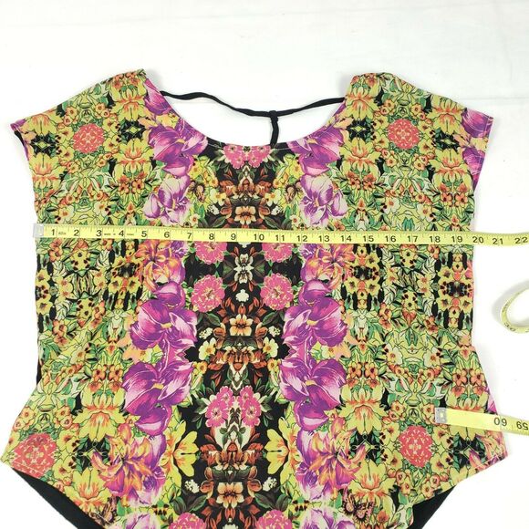 CHLOE K Sheer Floral Print Loose Fit Sleeveless High Low Hem Sz M Boho Festival - Picture 6 of 7